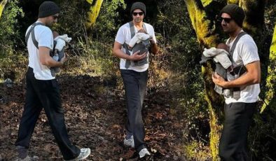 Ünlü oyuncudan  17 günlük oğlu ile ilk poz