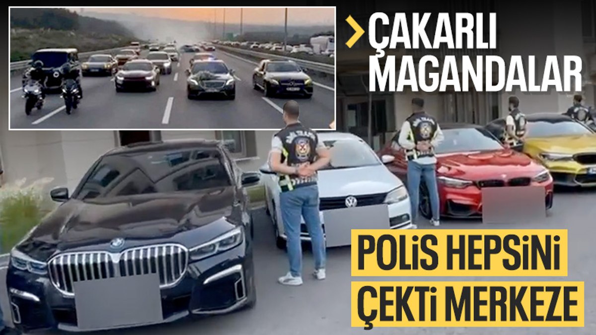 İstanbul’da çakarlı lüks araçlarla drift yapanlar yakalandı